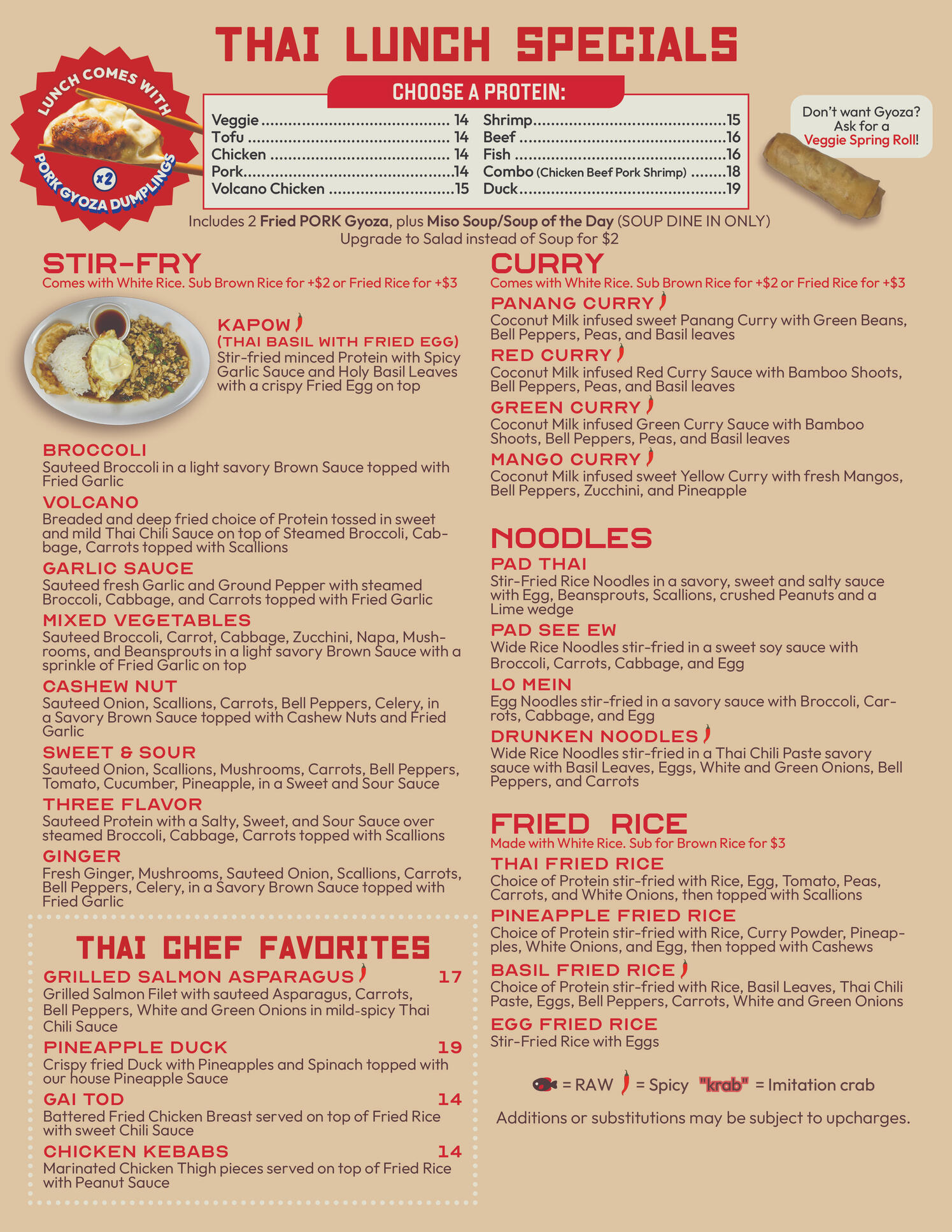 Thai Lunch Specials Thai Lunch Specials