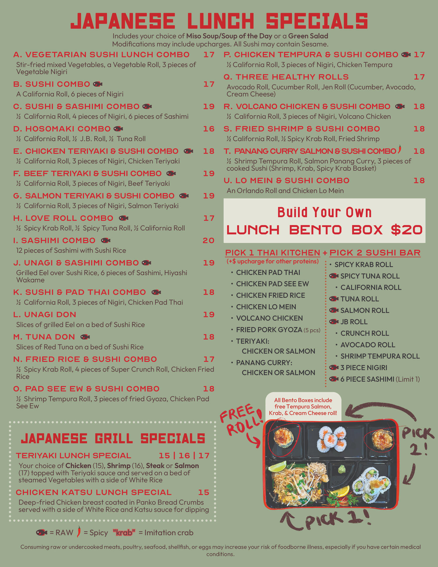 Japanese Lunch Specials Japanese Lunch Specials